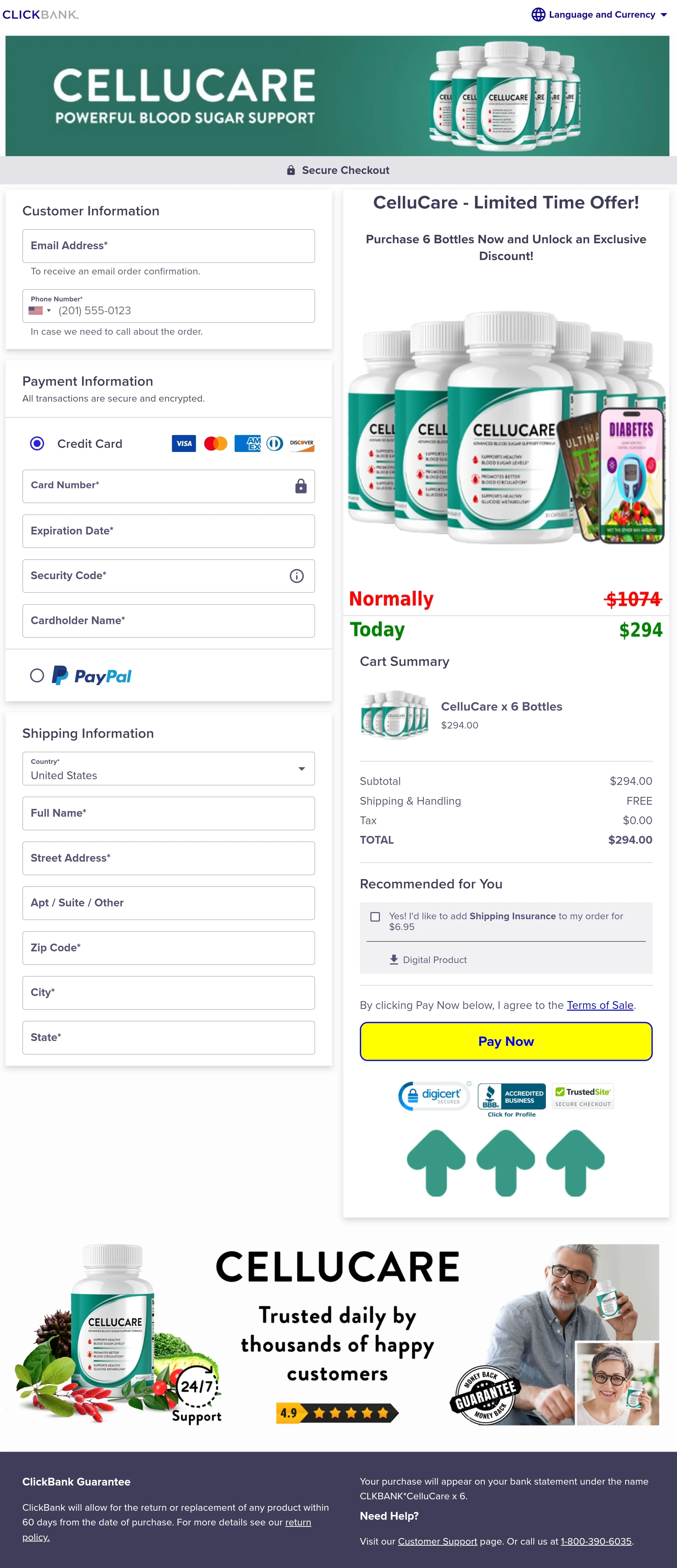 CelluCare order form